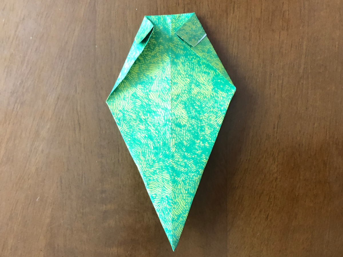 Detail view of an origami step.