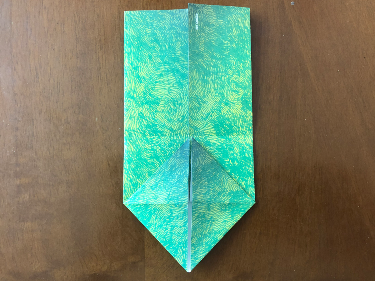 Detail view of an origami step.