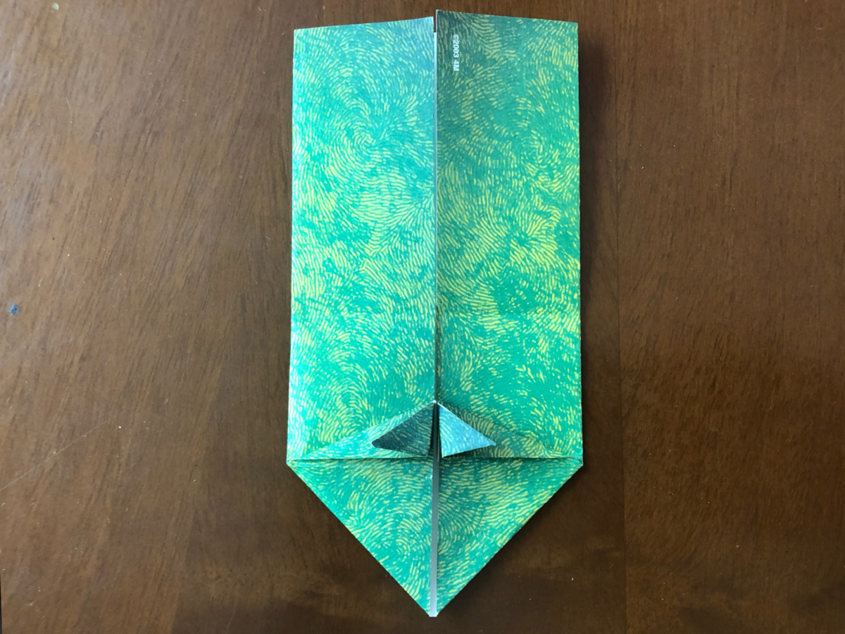 Detail view of an origami step.