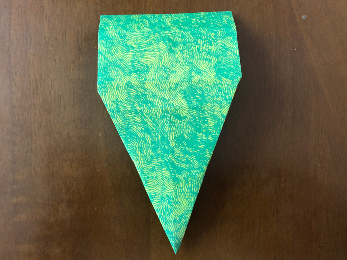 Detail view of an origami step.